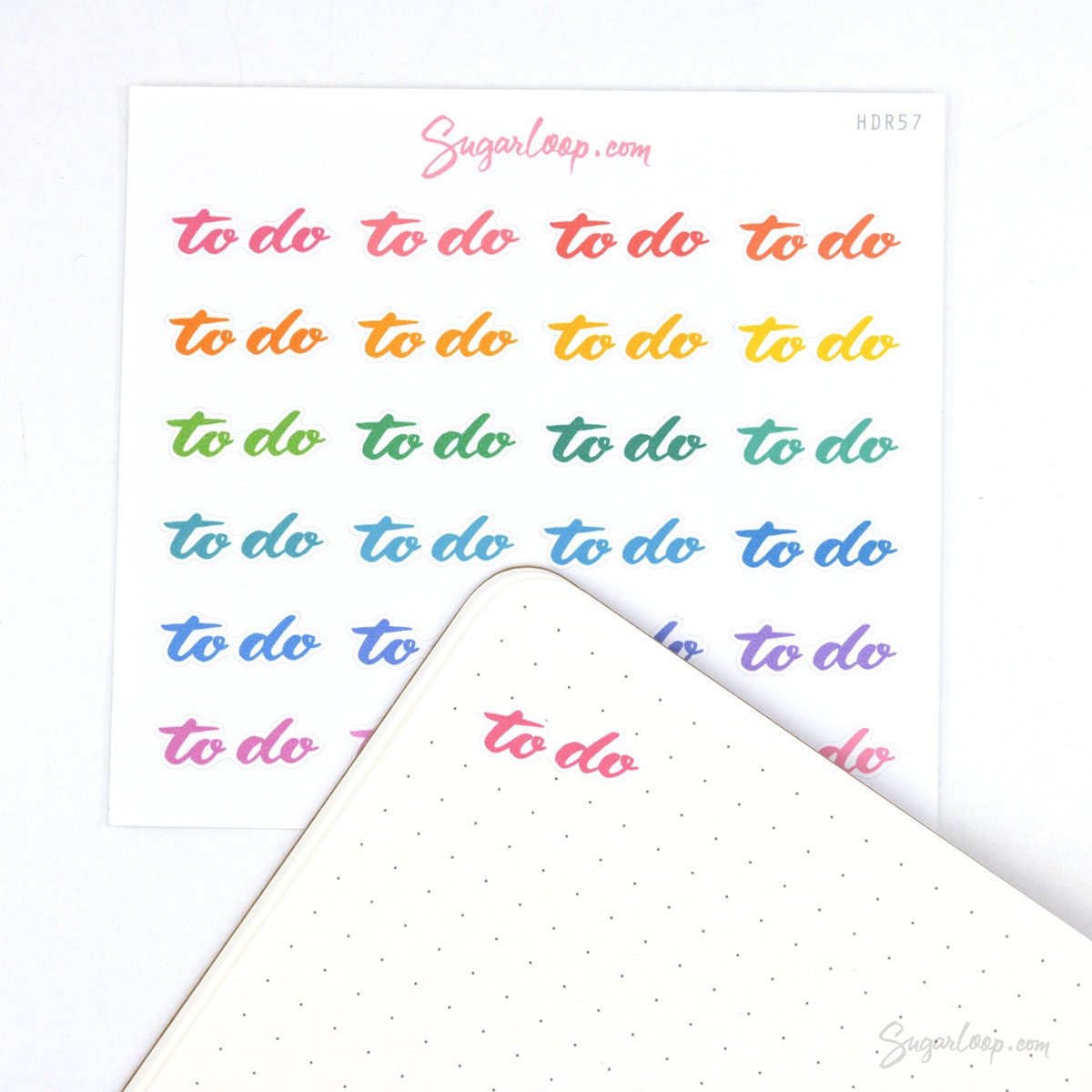 To Do Header Stickers for Planners & Bujo Journals: Rainbow