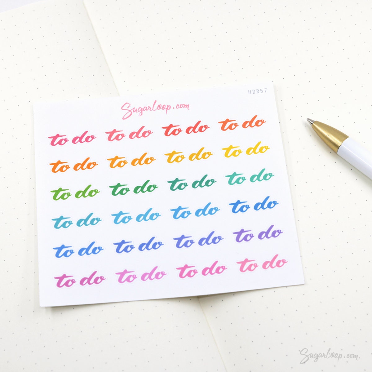 To Do Header Stickers for Planners & Bujo Journals: Rainbow