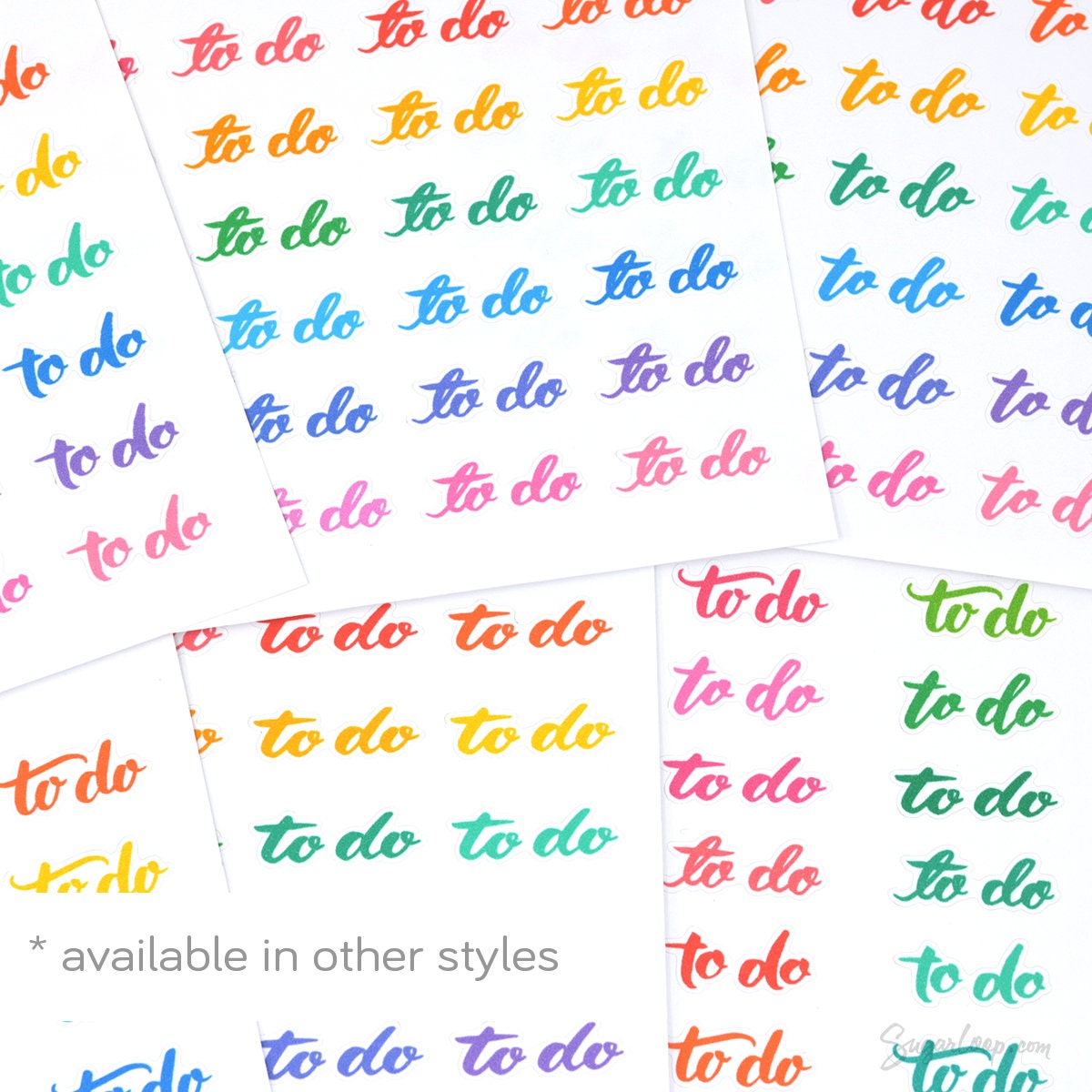 To Do Header Stickers for Planners & Bujo Journals: Rainbow
