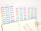 Clean Goals Notes Shopping To Do Today Bujo Header Planner Stickers: Rainbow Watercolor