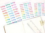 Clean Goals Notes Shopping To Do Today Bujo Header Planner Stickers: Rainbow Watercolor