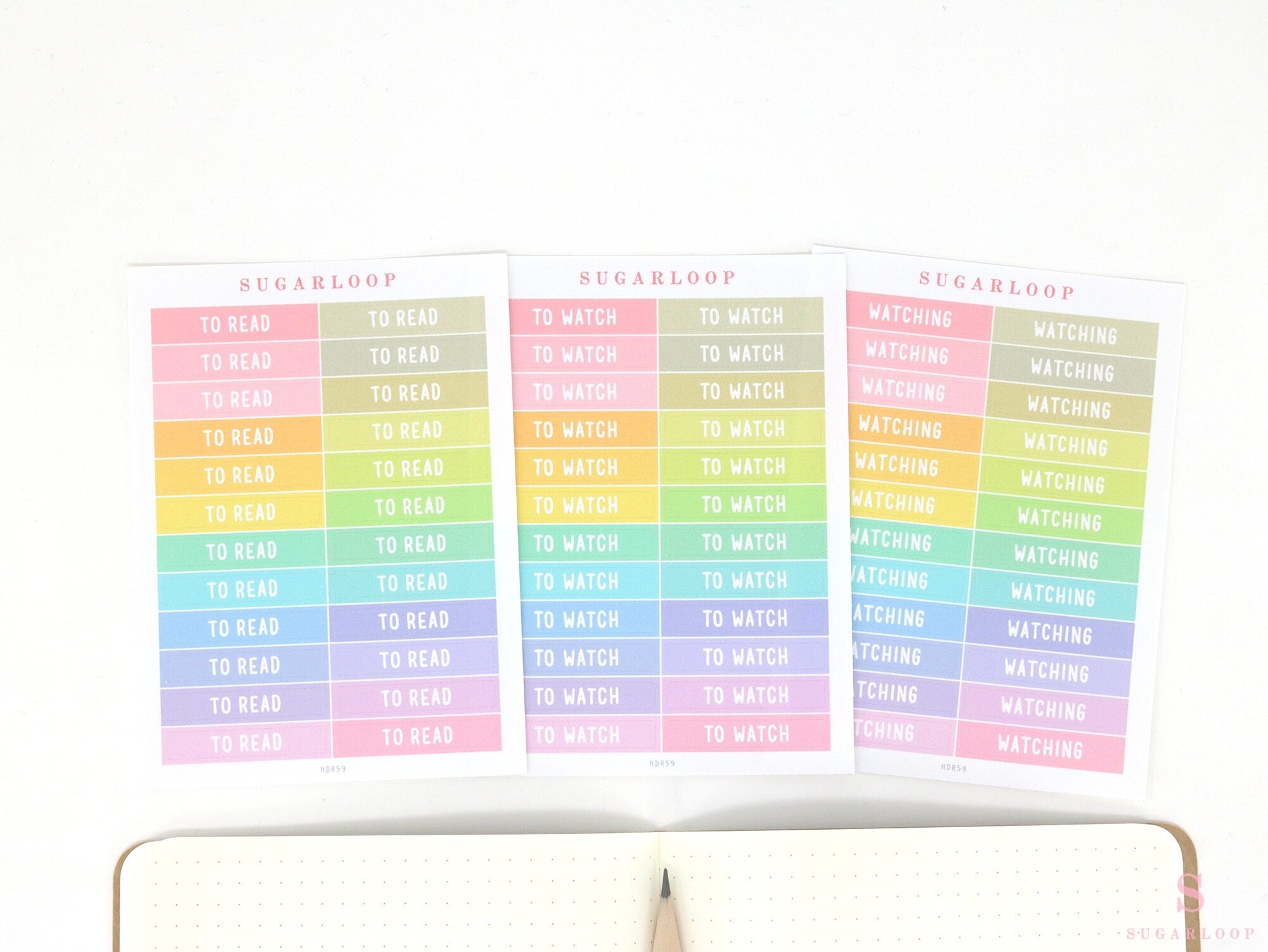 Header Bujo Planner Stickers: 1.5 in (38  mm) x 0.25 in (6 mm)