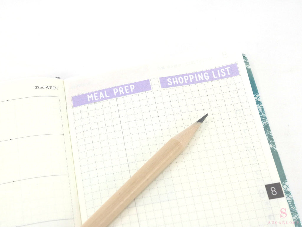Header Bujo Planner Stickers: 1.5 in (38  mm) x 0.25 in (6 mm)