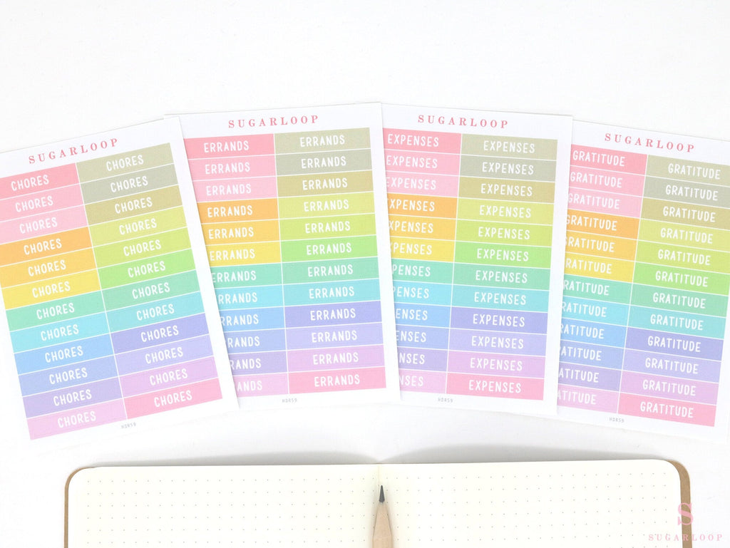 Header Bujo Planner Stickers: 1.5 in (38  mm) x 0.25 in (6 mm)