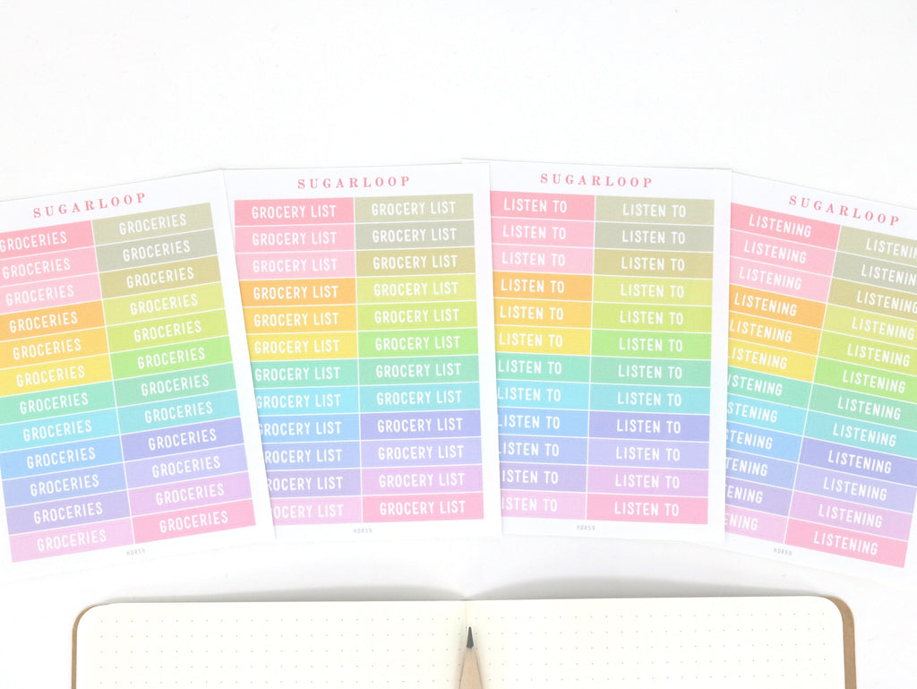 Header Bujo Planner Stickers: 1.5 in (38  mm) x 0.25 in (6 mm)
