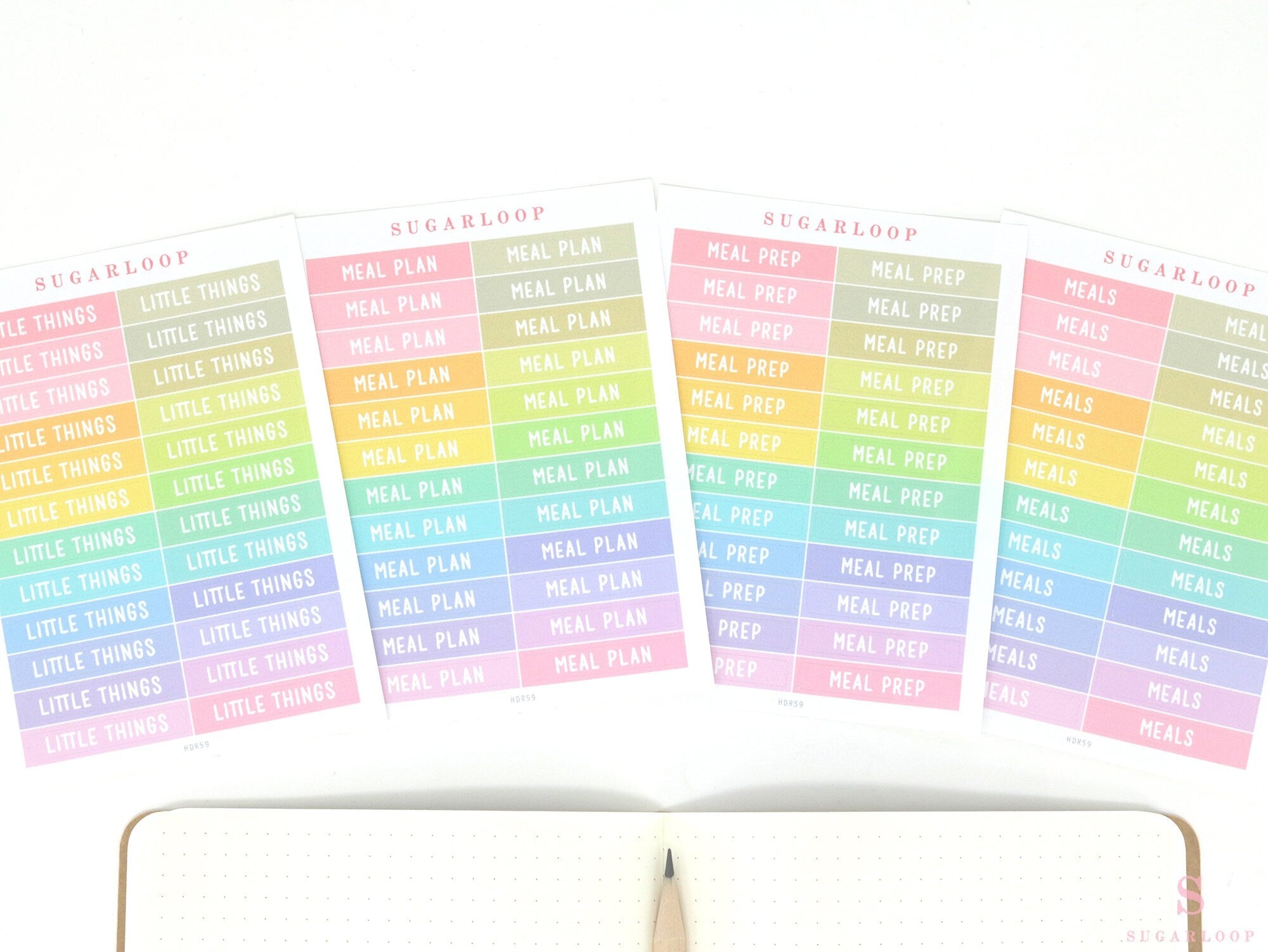 Header Bujo Planner Stickers: 1.5 in (38  mm) x 0.25 in (6 mm)