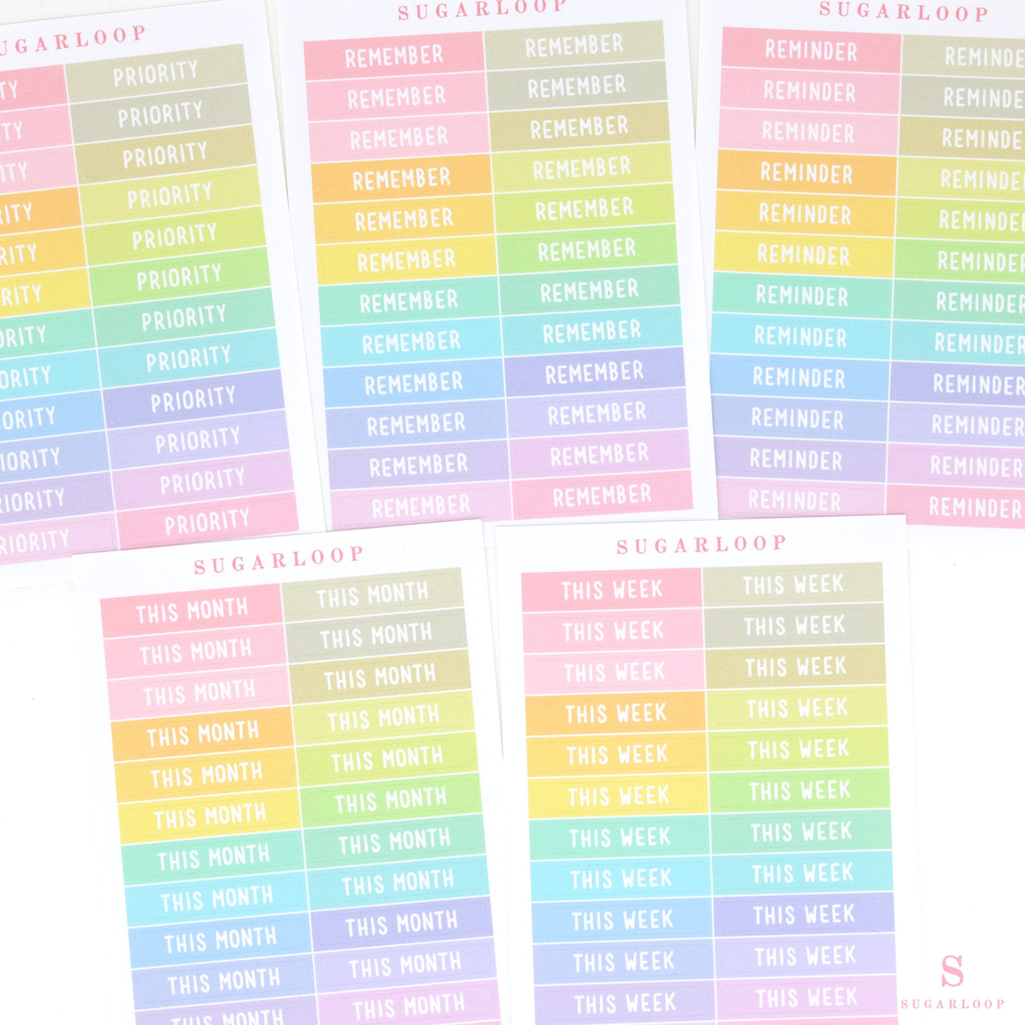 Header Title Bujo Planner Stickers: 1.5 in (38  mm) x 0.25 in (6 mm)