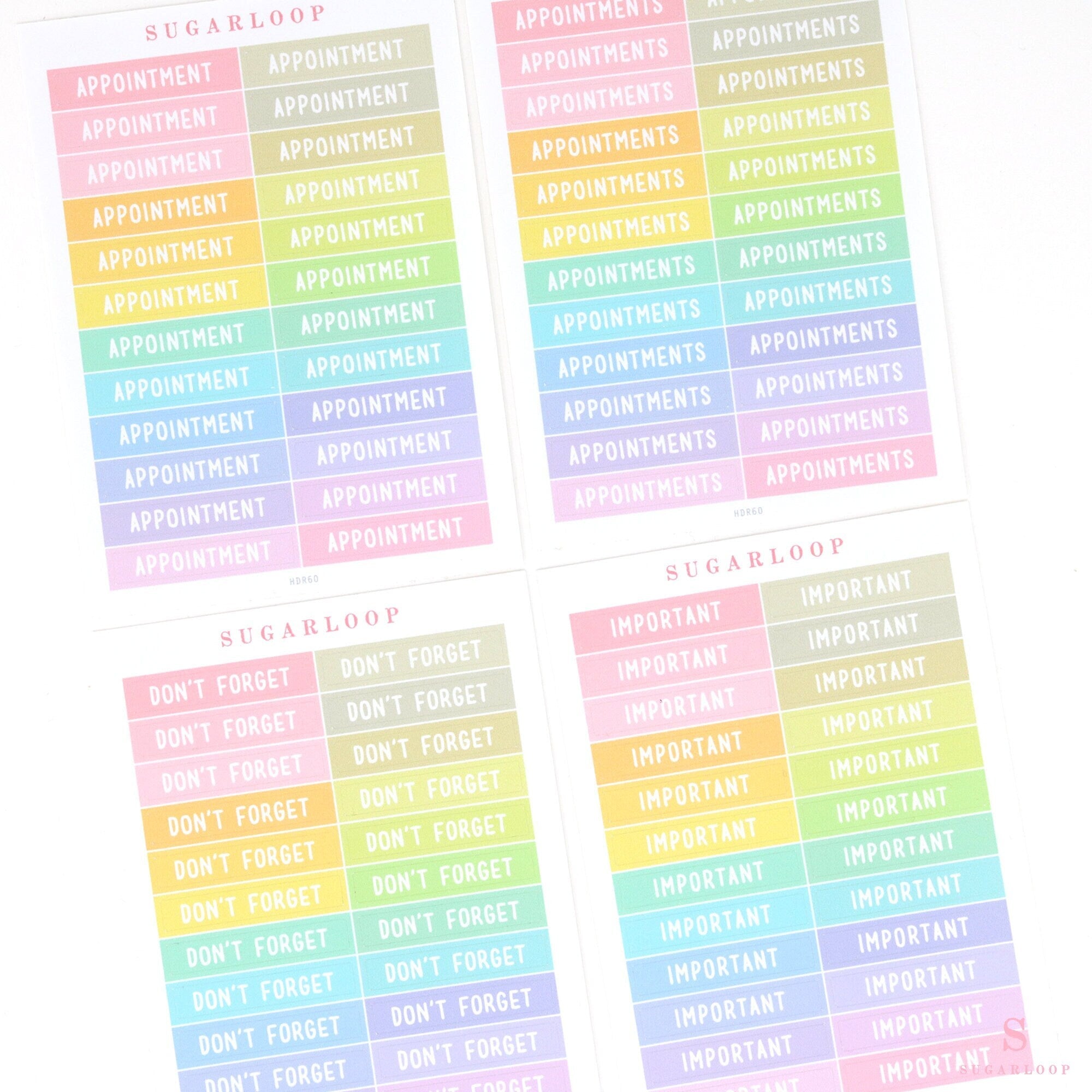 Header Title Bujo Planner Stickers: 1.5 in (38  mm) x 0.25 in (6 mm)