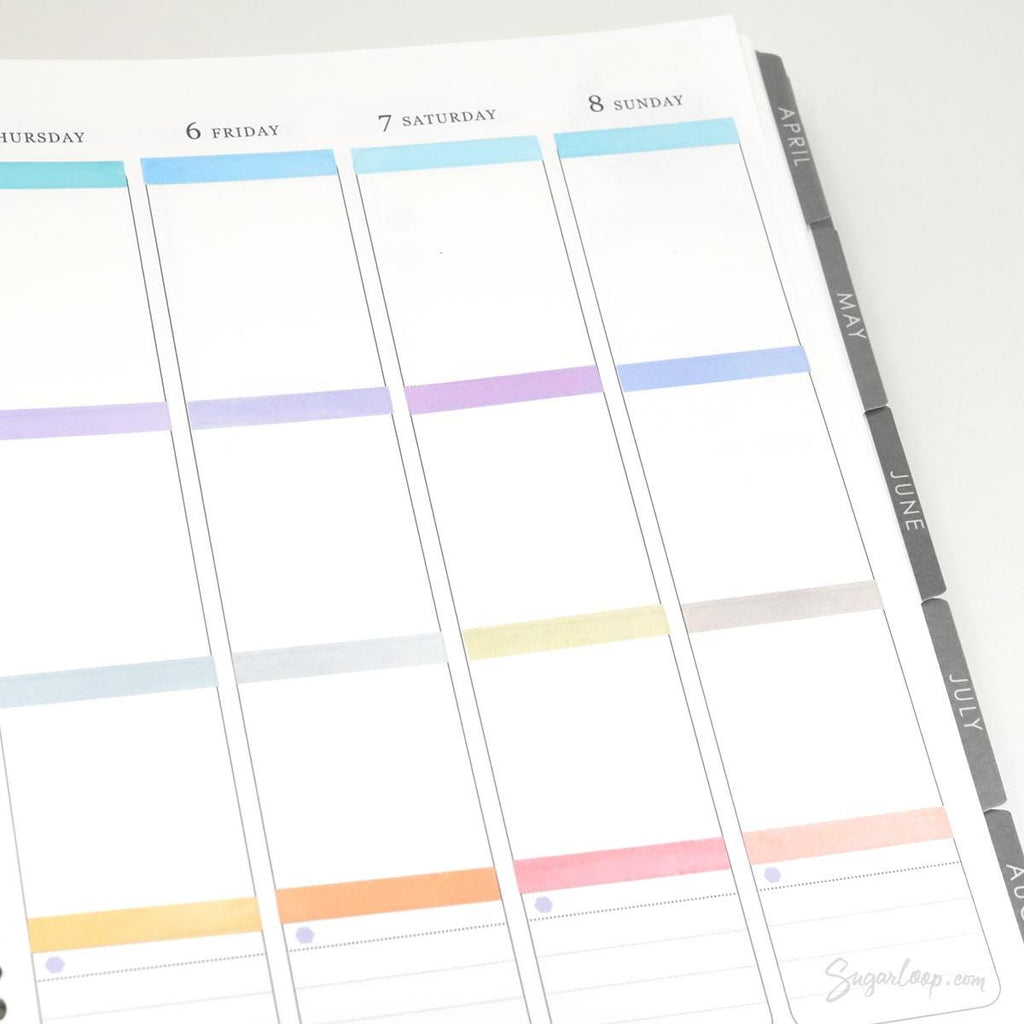 Header Title List Label Bujo Planner Stickers: 0.25in (6 mm) Tall Watercolor Pastel