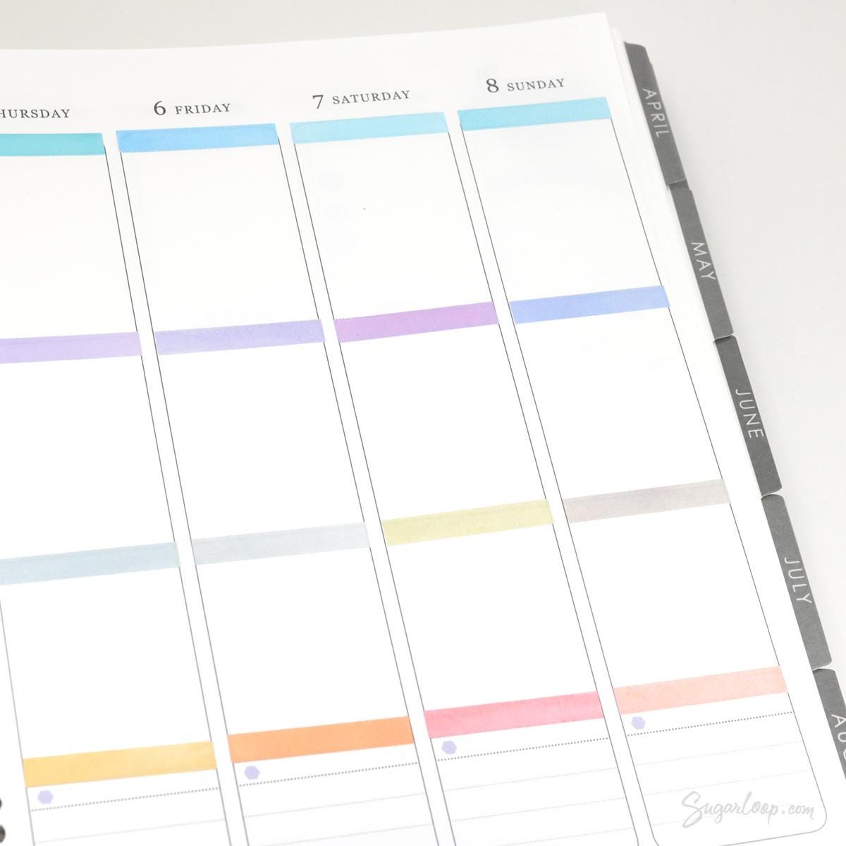 Header Title List Label Bujo Planner Stickers: 0.25in (6 mm) Tall Watercolor Pastel