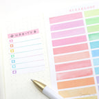 Header Title List Label Bujo Planner Stickers: 0.25in (6 mm) Tall Watercolor Pastel