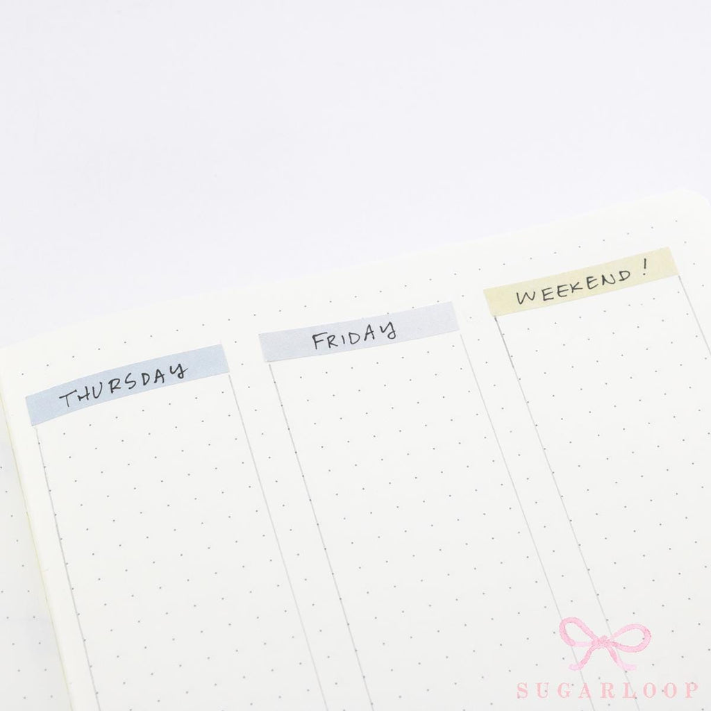 Header Title List Label Bujo Planner Stickers: 0.25in (6 mm) Tall Watercolor Pastel
