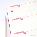 Watercolor Header Title List Label Bujo Planner Stickers: 0.25in(6 mm)