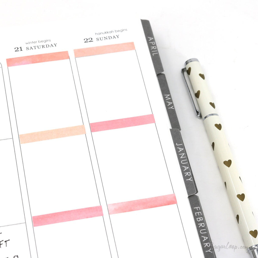 Watercolor Header Title List Label Bujo Planner Stickers: 0.25in(6 mm)