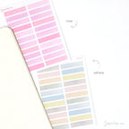 Watercolor Header Title List Label Bujo Planner Stickers: 0.25in(6 mm)