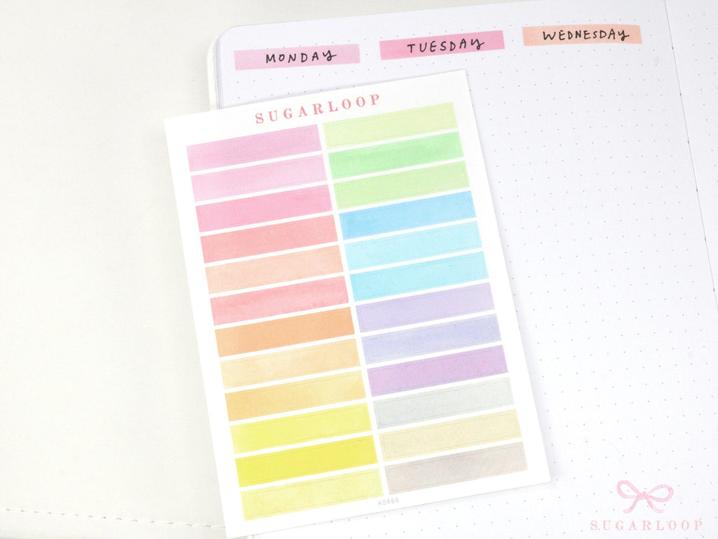 Header Title Strip Label Bujo Planner Stickers: 0.25in (6 mm) Tall