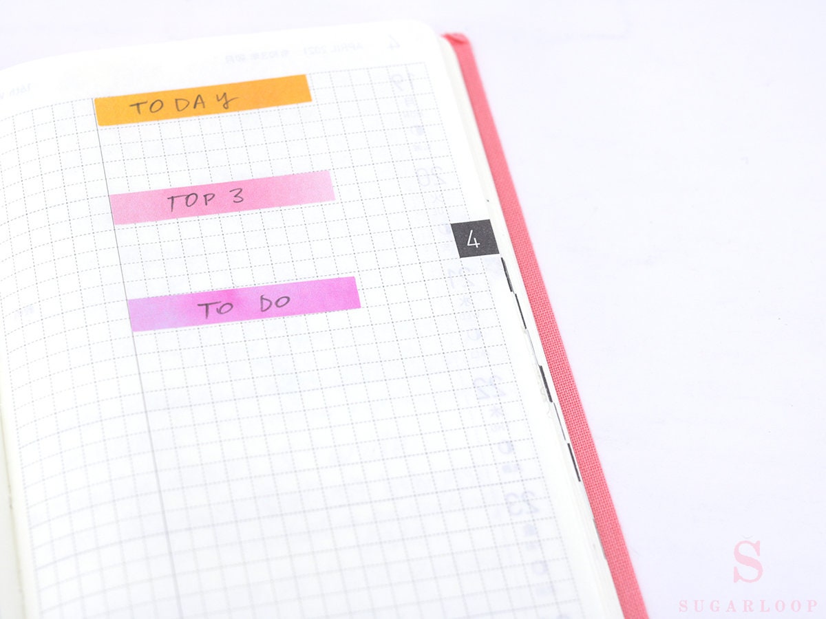 Watercolor Essentials Header Title Strip Label Bujo Planner Stickers: 0.25in (6 mm) Tall 27 Colors