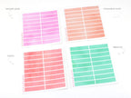 Watercolor Essentials Header Title Strip Label Bujo Planner Stickers: 0.25in (6 mm) Tall 27 Colors