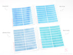 Watercolor Essentials Header Title Strip Label Bujo Planner Stickers: 0.25in (6 mm) Tall 27 Colors