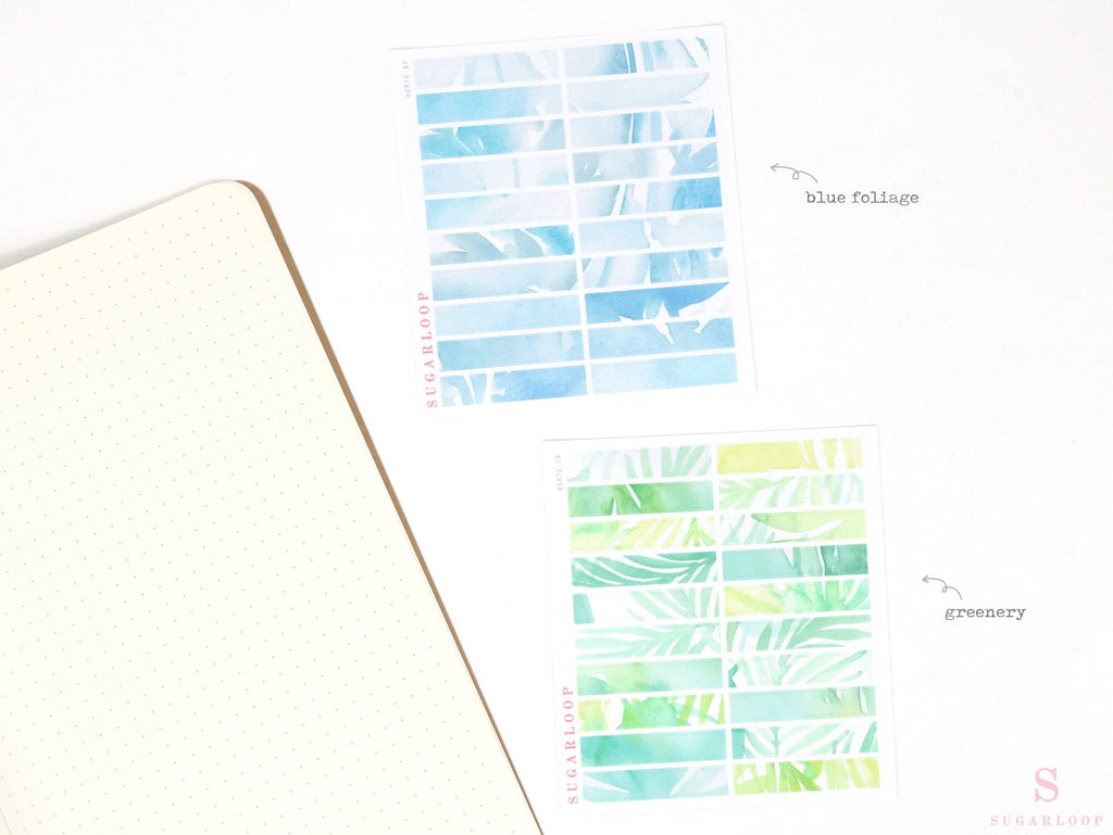 Watercolor Header Strip Bujo Journal Planner Stickers: 1.5 in (38 mm) x 0.25 in (6 mm)