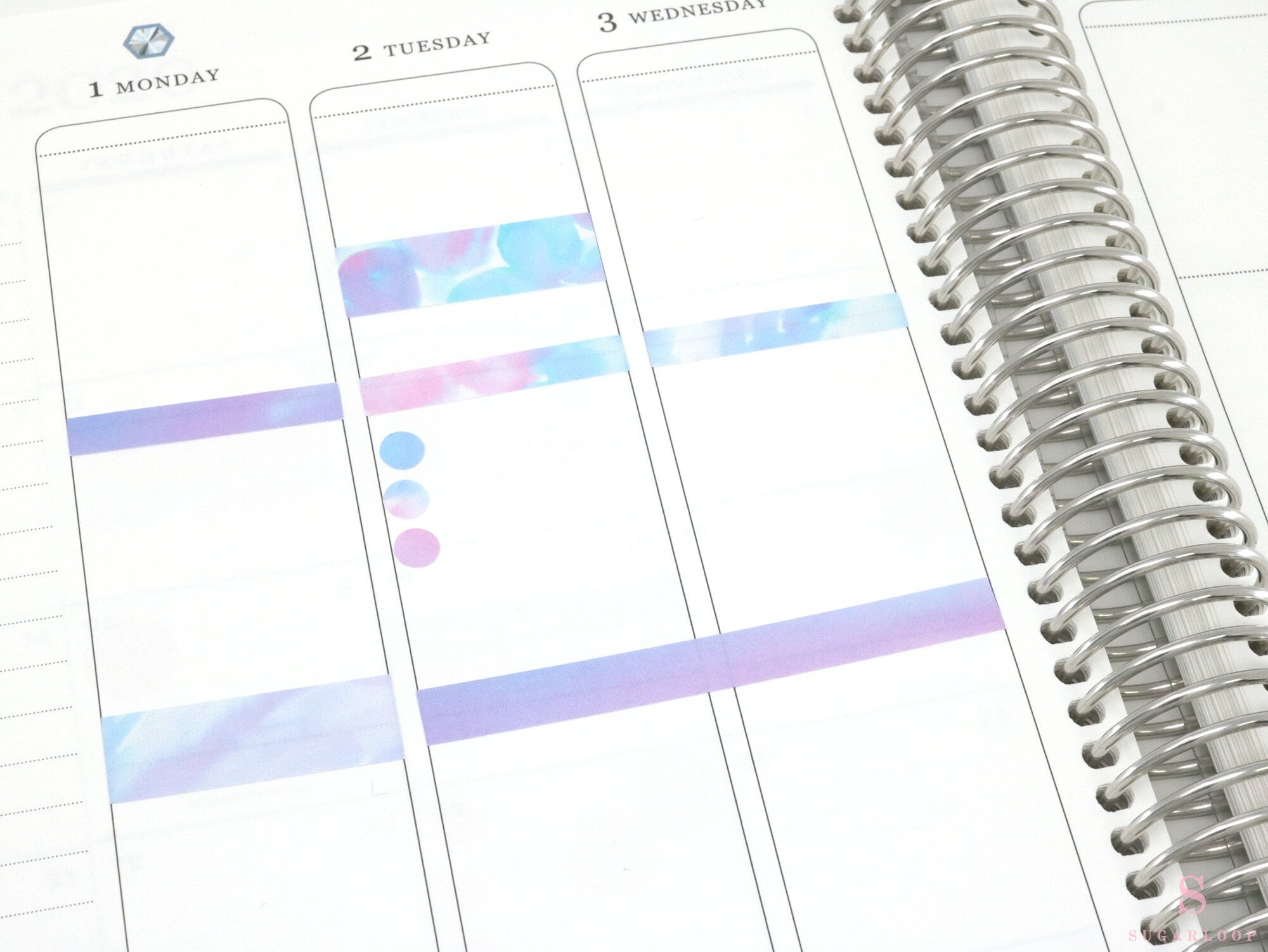 Watercolor Header Strip Bujo Journal Planner Stickers: 1.5 in (38 mm) x 0.25 in (6 mm)