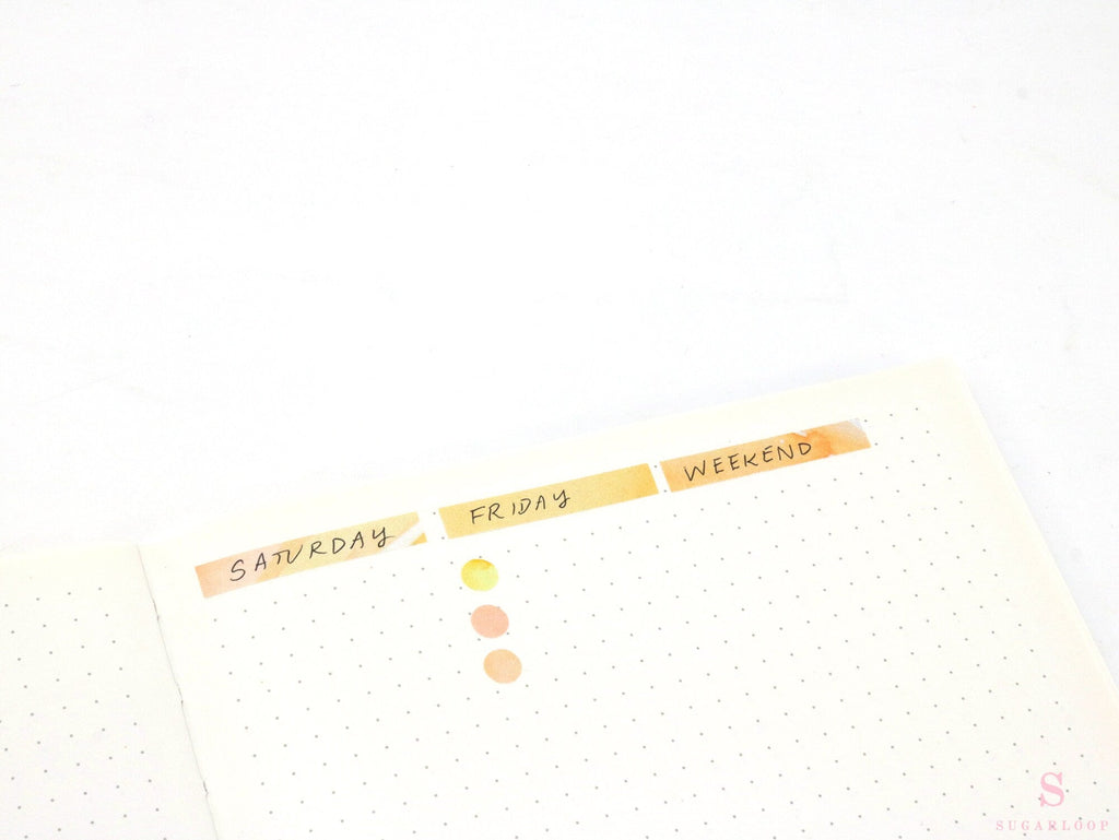Watercolor Header Strip Bujo Journal Planner Stickers: 1.5 in (38 mm) x 0.25 in (6 mm)