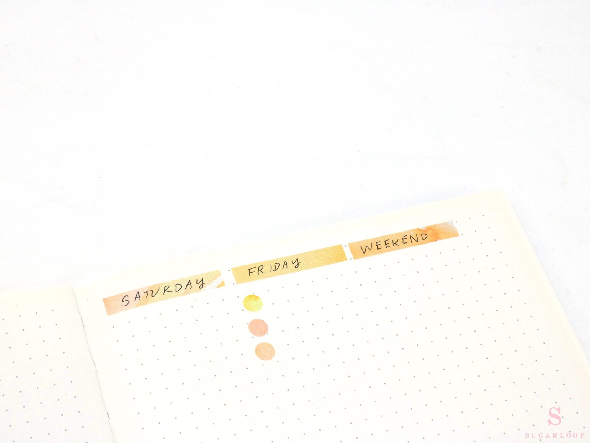 Watercolor Header Strip Bujo Journal Planner Stickers: 1.5 in (38 mm) x 0.25 in (6 mm)