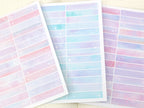 Whimsical Watercolor Moon & Stars Planner Stickers: 6 mm tall strips