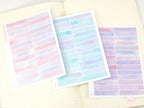 Whimsical Watercolor Moon & Stars Planner Stickers: 6 mm tall strips