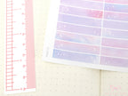 Whimsical Watercolor Moon & Stars Planner Stickers: 6 mm tall strips