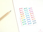 Bill Paid Script Bujo Planner Stickers: Various Sizes