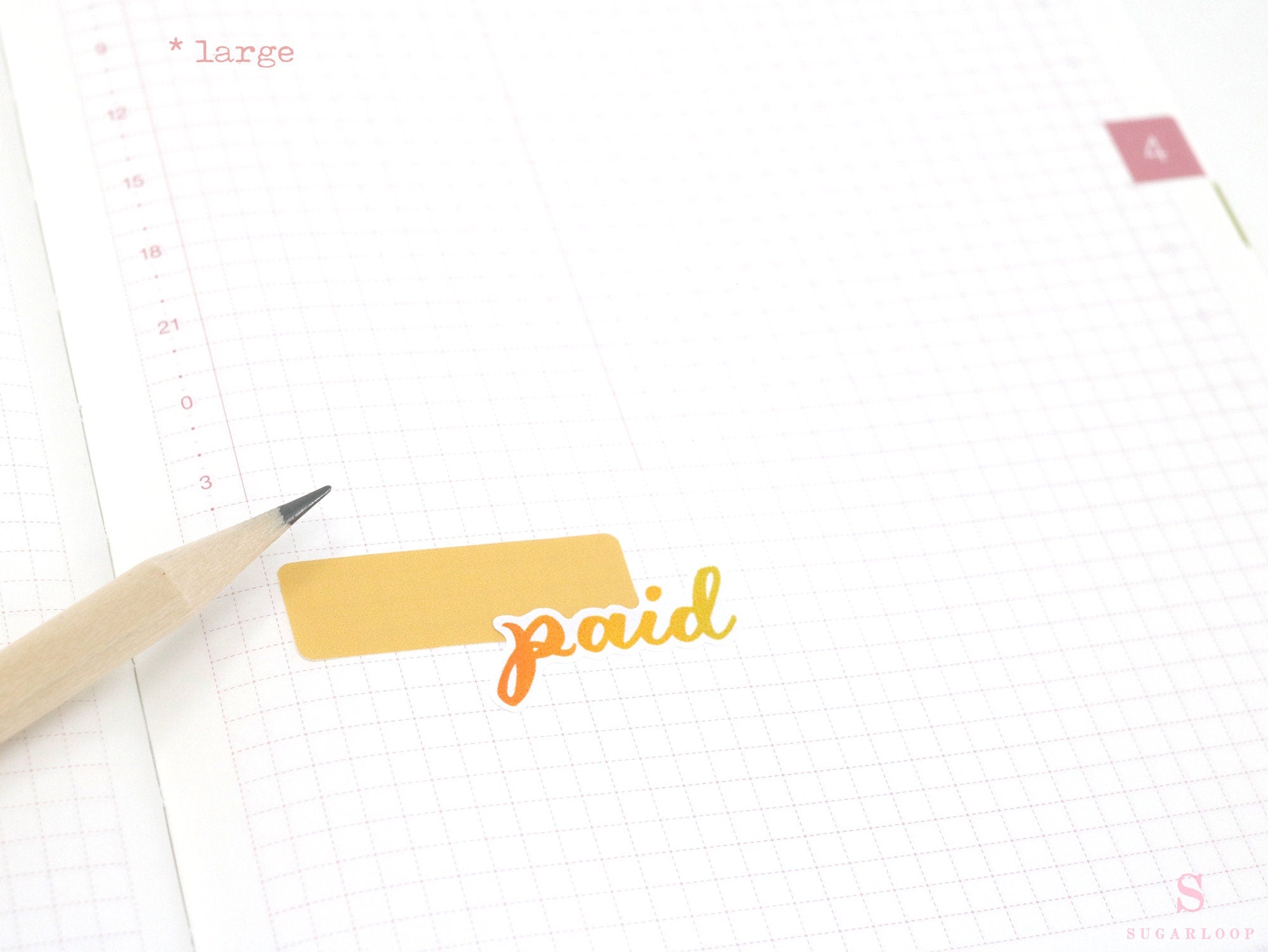 Bill Paid Script Bujo Planner Stickers: Various Sizes