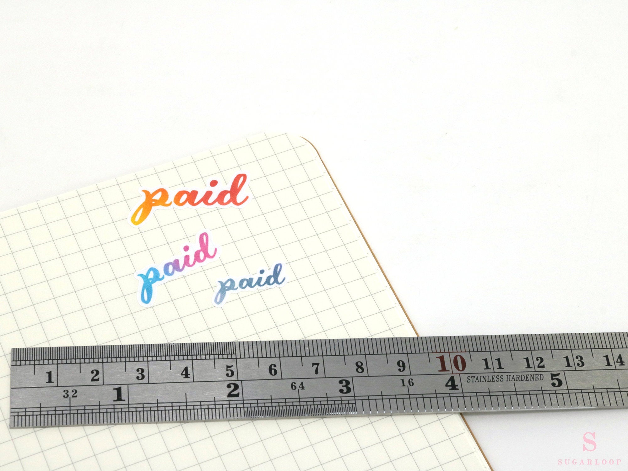 Bill Paid Script Bujo Planner Stickers: Various Sizes