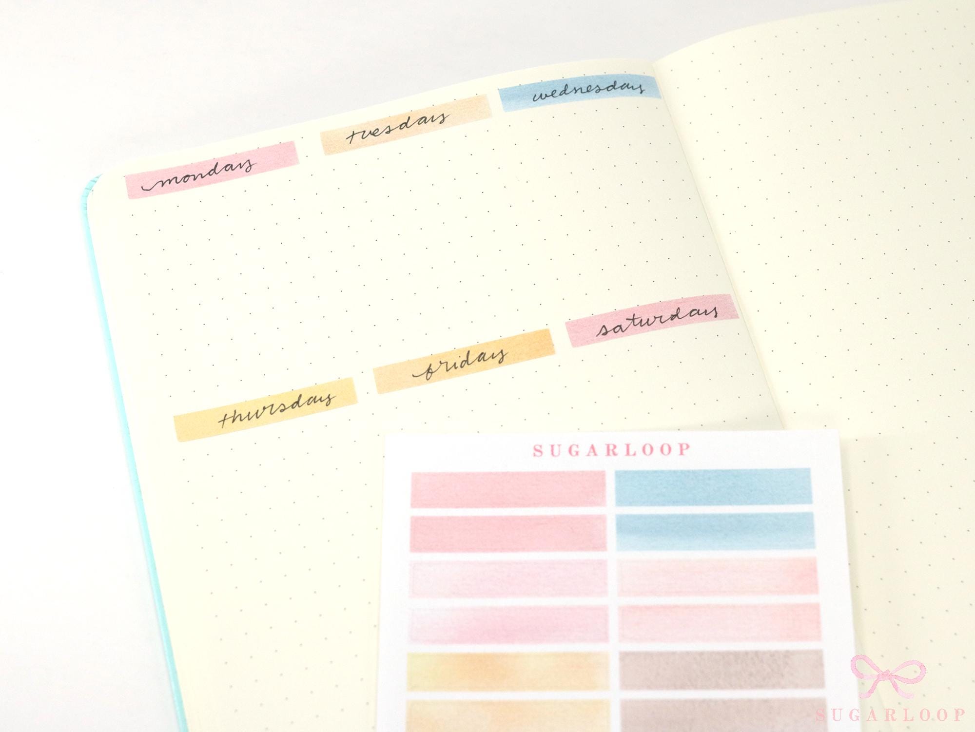 Watercolor Header Title List Label Planner & Journal Stickers: 0.25in (6 mm)
