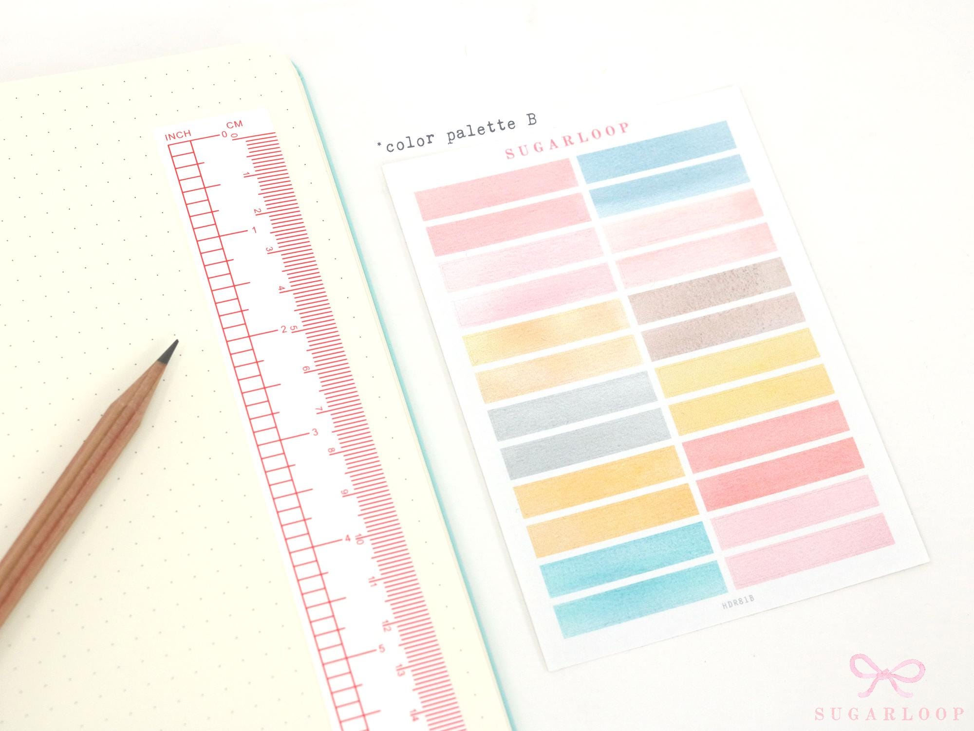 Watercolor Header Title List Label Planner & Journal Stickers: 0.25in (6 mm)