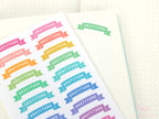 Gratitude Pastel Banner Planner and Journal Sticker Sheet: Journaling Header Title Labels