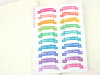 Gratitude Pastel Banner Planner and Journal Sticker Sheet: Journaling Header Title Labels