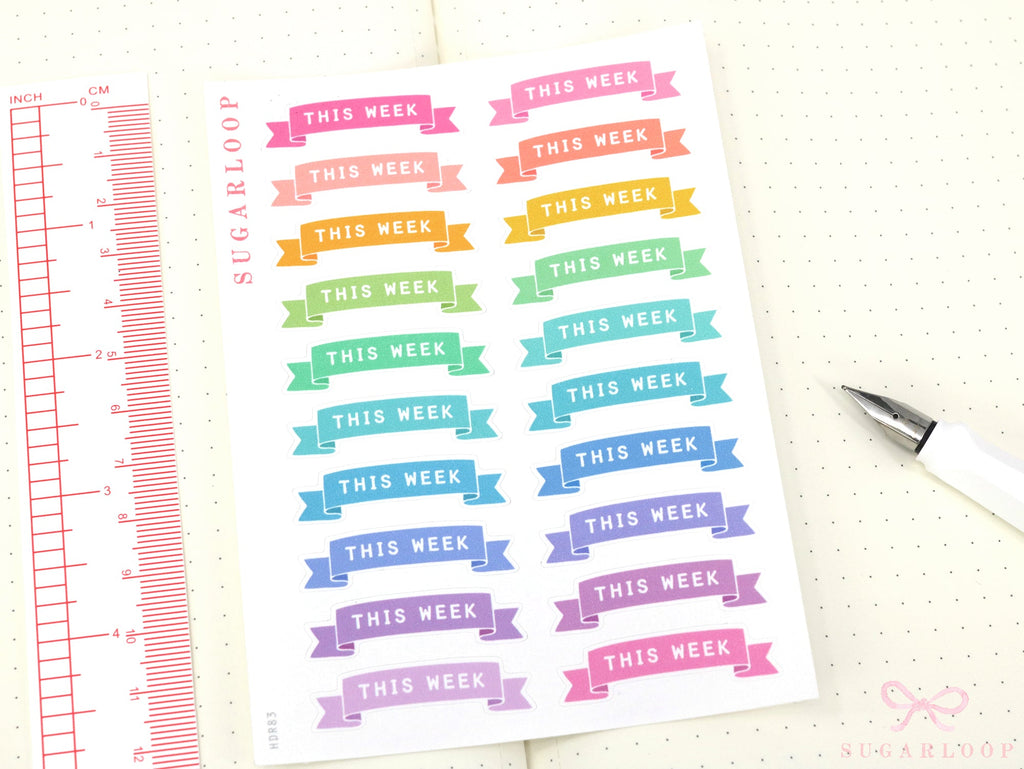 This Week/Next Week Banner Planner and Journal Stickers: Bright  Hobo  Tasks  To Do