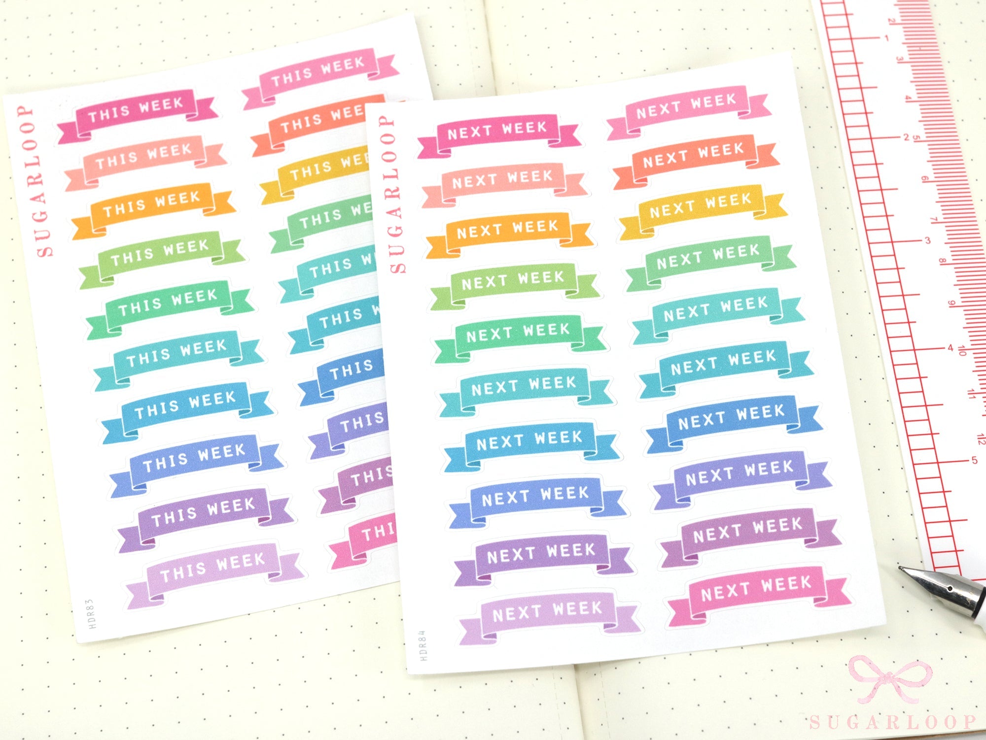 This Week/Next Week Banner Planner and Journal Stickers: Bright  Hobo  Tasks  To Do