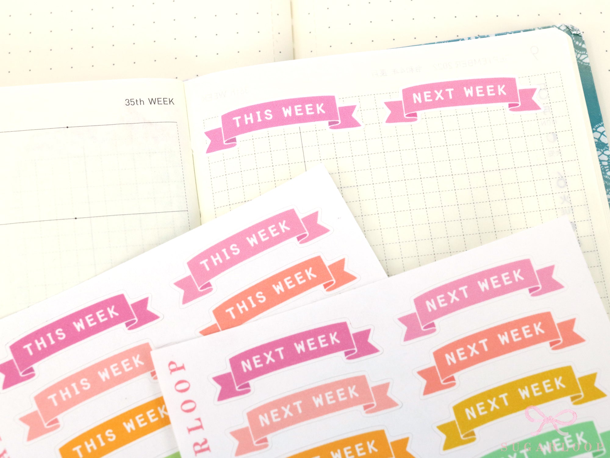 This Week/Next Week Banner Planner and Journal Stickers: Bright  Hobo  Tasks  To Do