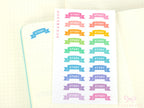 Study Planner and Journal Header Sticker Labels
