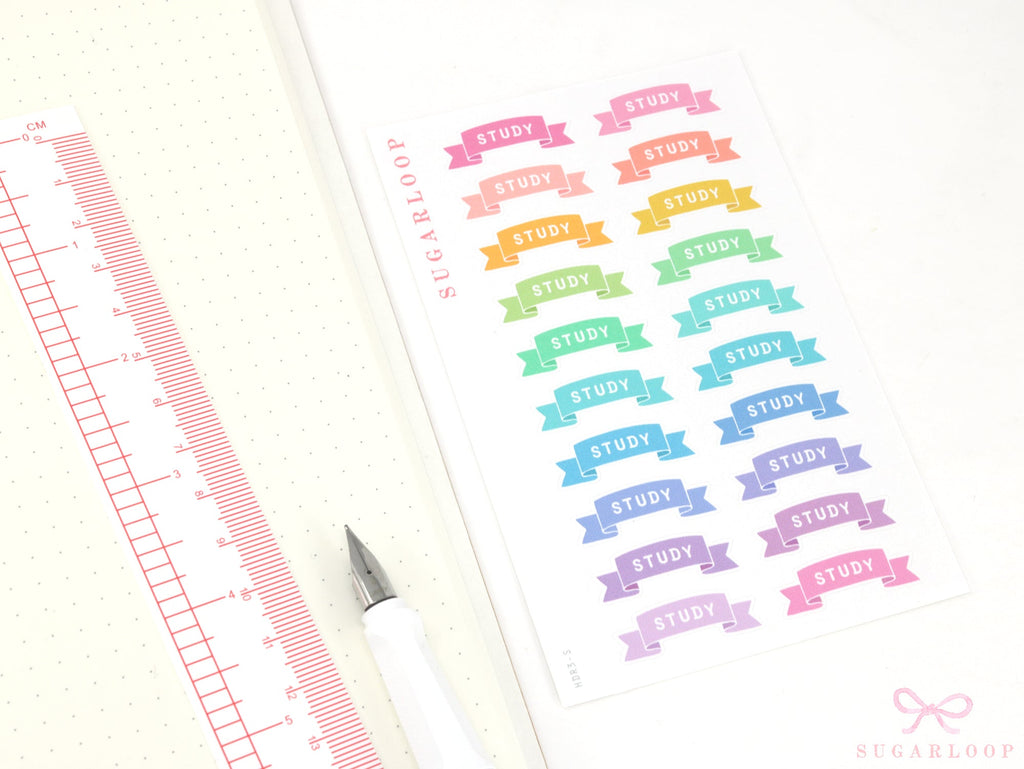 Study Planner and Journal Header Sticker Labels