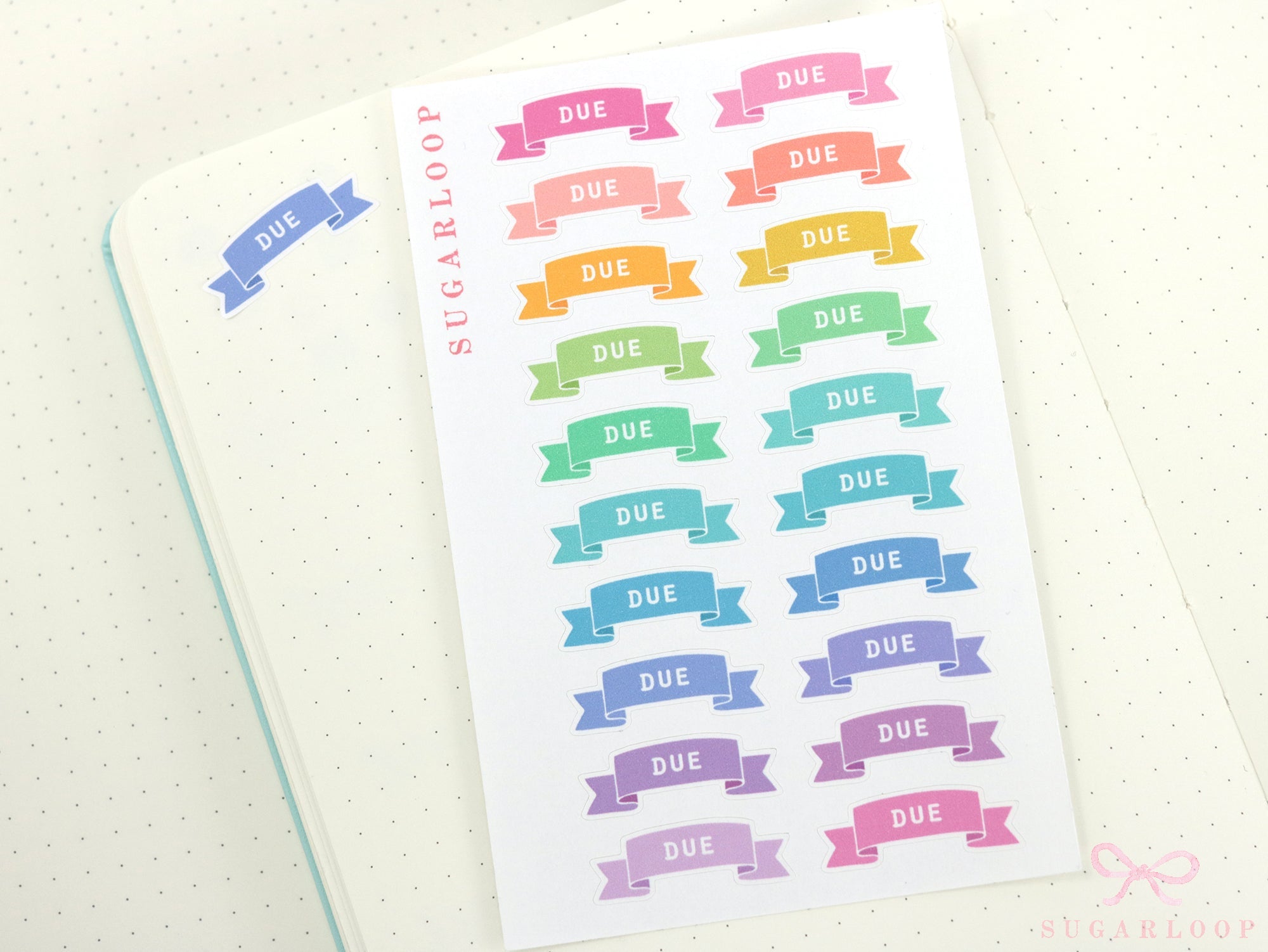 Due Planner and Journal Header Sticker Labels