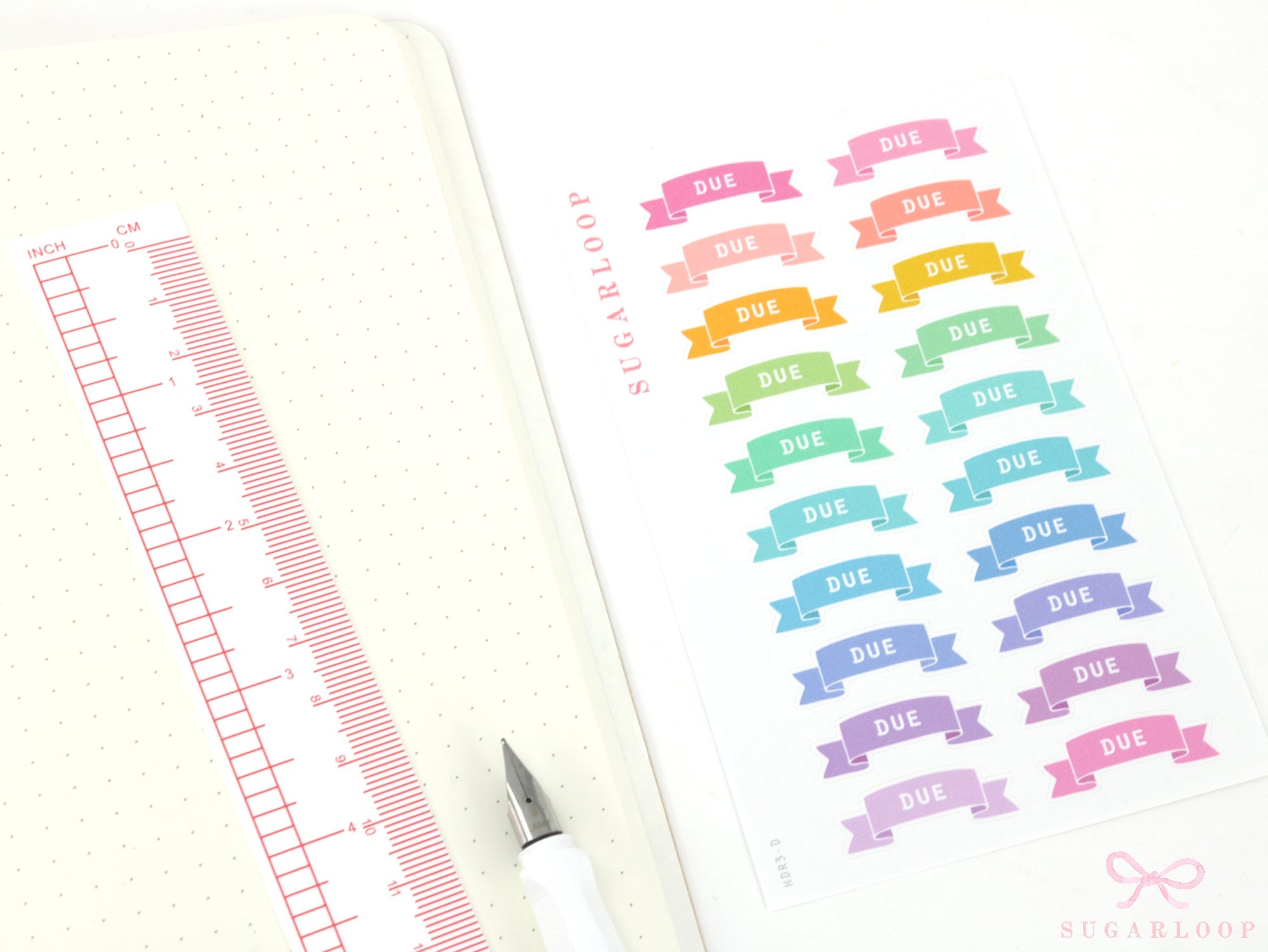 Due Planner and Journal Header Sticker Labels