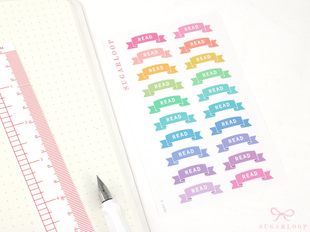Read Book Bookish Planner and Journal Header Sticker Labels