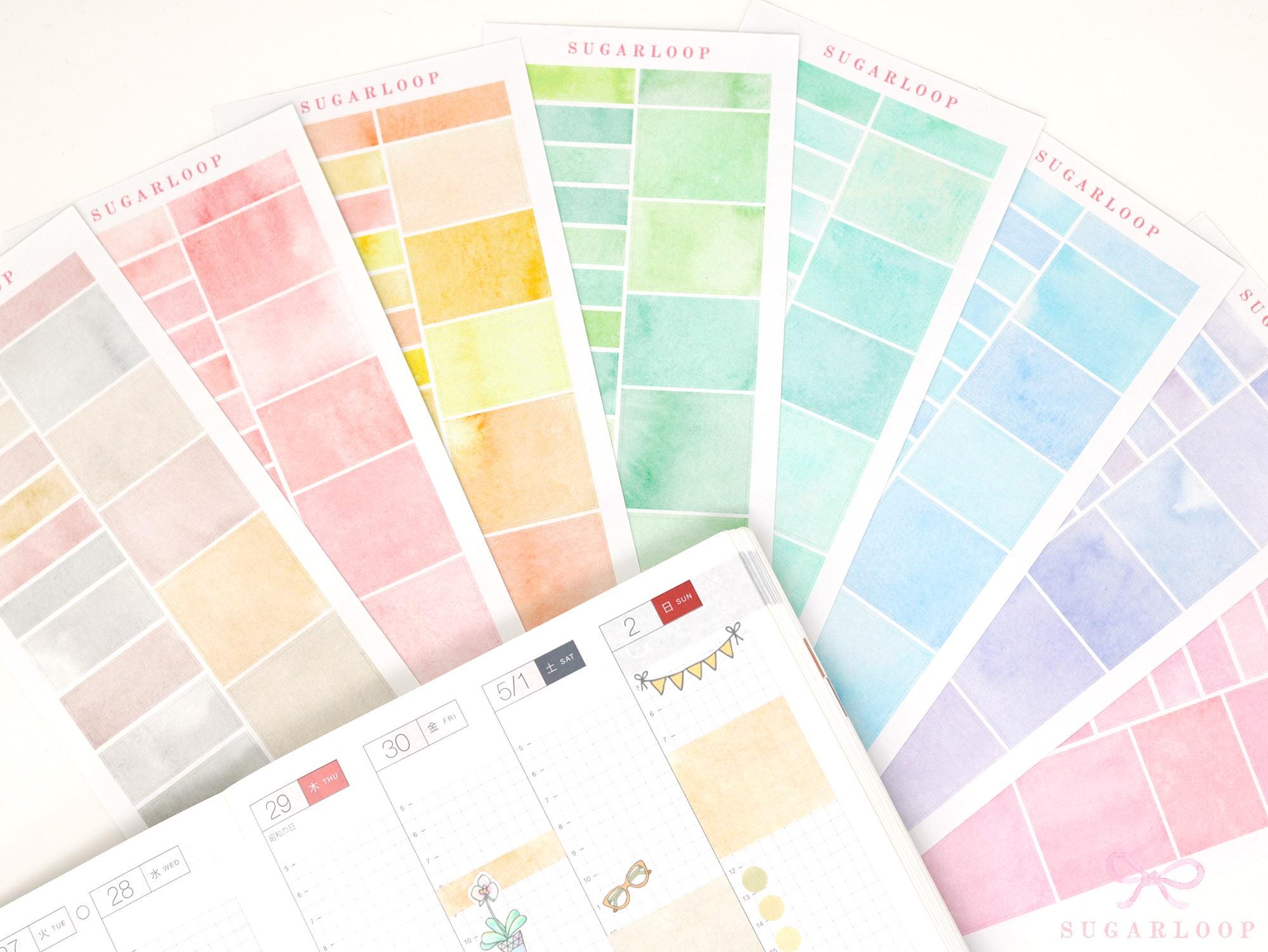 Appointment Boxes Labels Planner Stickers for Vertical Planning in Hobonichi Cousin Weekly Pages