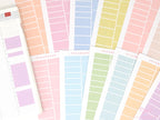 Solid Pastel Planner and Journal Stickers: Hourly Time Blocks for Hobonichi Cousin  Weekly View