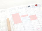 Solid Pastel Planner and Journal Stickers: Hourly Time Blocks for Hobonichi Cousin  Weekly View