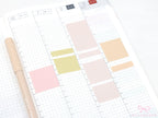 Solid Pastel Planner and Journal Stickers: Hourly Time Blocks for Hobonichi Cousin  Weekly View