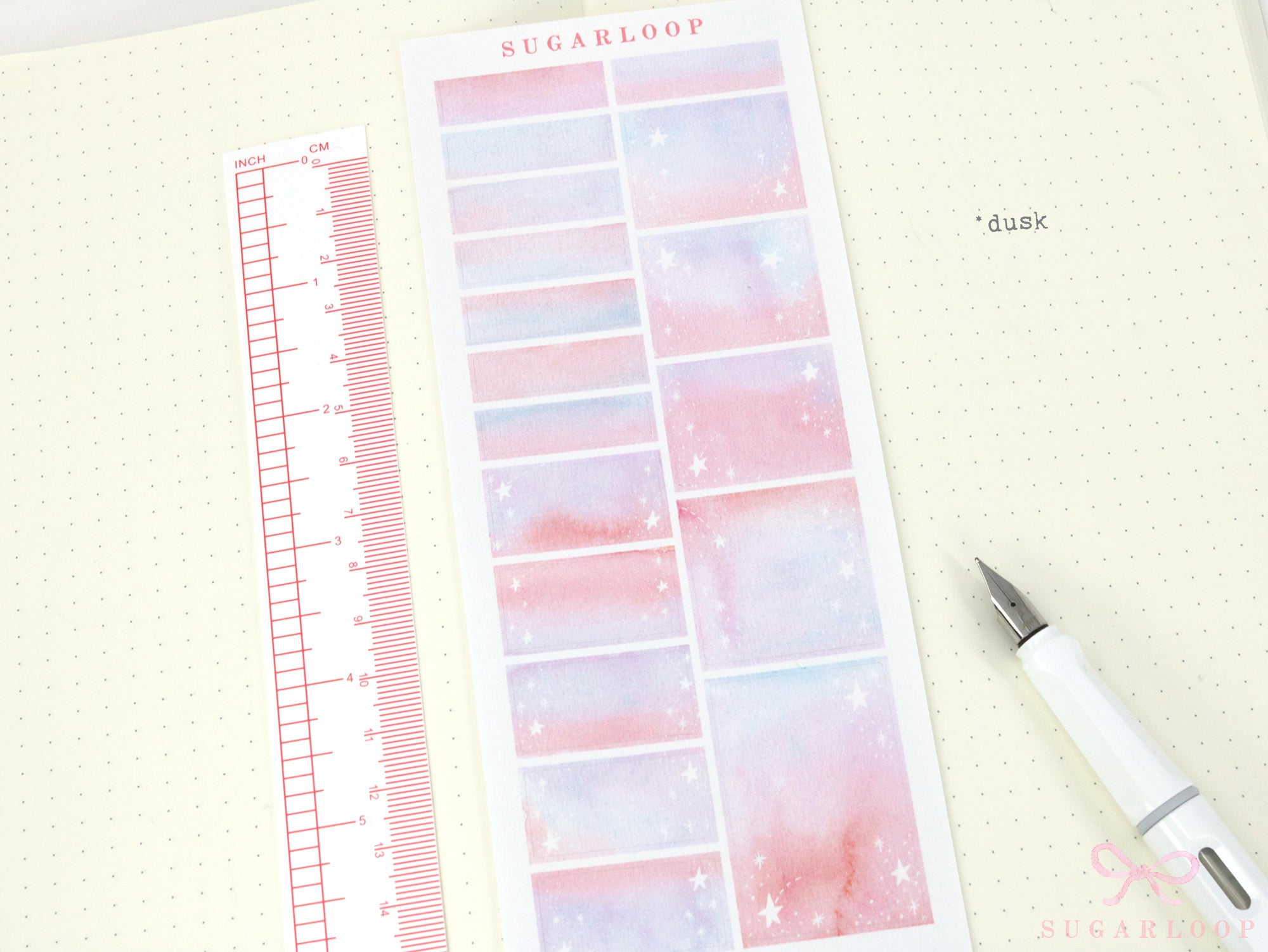 Hobonichi Cousin Hourly Time Blocks: Watercolor  Moon and Stars